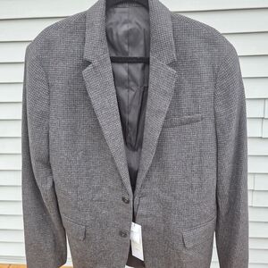Calvin Klein Gray Checkered Blazer